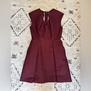Halston Heritage Deep Burgundy Mini Cocktail Dress
